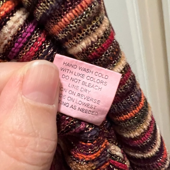 Choices 3/4 length sleeve kimono cardigan sweater XL Festive Fall Metallic - Picture 11 of 11